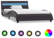 vidaXL Bedframe met LED kunstleer zwart 90x200 cm