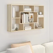 vidaXL Wandschap 85x16x52,5 cm bewerkt hout sonoma eikenkleurig