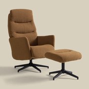 Verstelbare Fauteuil Met Voetenbank Caramel