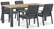 Tuinset 4 personen 180 cm Aluminium/teak Grijs Lifestyle Garden Furniture Marseille/Riviera