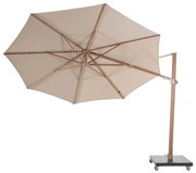 4 Seasons Outdoor Siesta PREMIUM Ø 350 cm parasol zand, wood look frame  Parasol    beige weerbestendig