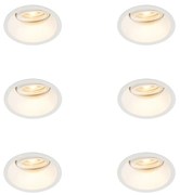 Set van 6 Inbouwspot wit draai- en kantelbaar - Alloy