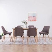 vidaXL Eetkamerstoelen 6 st stof taupe