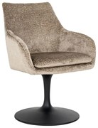 Richmond Interiors Marlon Eetkamerstoel Met Ronde Trompet Voet Taupe Chenille