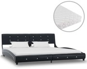 vidaXL Bed met matras kunstleer zwart 180x200 cm