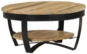 vidaXL Salontafel 65x32 cm massief ruw mangohout