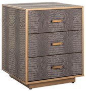 Richmond Interiors Classio Nachtkastje Slangenleer Met Goud - 50x50x61cm.