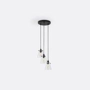Metalen en glazen clusterophanging, Kiyo