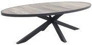 Silva tuintafel houtlook/keramiek - Ovaal - 240x115 cm.