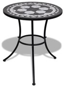 vidaXL Bistrotafel 60 cm mozaïek zwart en wit