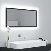 vidaXL Badkamerspiegel LED 90x8,5x37 cm spaanplaat grijs