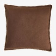 Vierkant Kussen 40x40 Cm Van Katoen En Linnen Angola Bruin – Koffie - Sklum