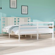 vidaXL Bedframe massief grenenhout wit 135x190 cm 4FT6 Double