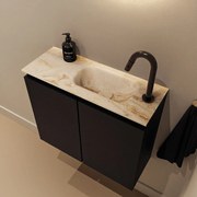 Mondiaz Ture DLux toiletmeubel 60cm urban met wastafel frappe rechts met kraangat