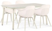 Tuinset 4 personen 160 cm Kunststof Taupe Lifestyle Garden Furniture Lissabon/Tavano