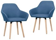 vidaXL Eetkamerstoelen 2 st stof blauw