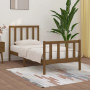 vidaXL Bedframe massief hout honingbruin 75x190 cm 2FT6 Small Single