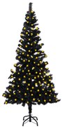 vidaXL Kunstkerstboom met LED's en standaard 150 cm PVC zwart