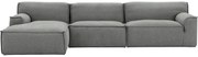 Goossens Excellent Elementenbank Sens grijs, stof, 1,5-zits, urban industrieel met chaise longue links