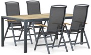 Tuinset 4 personen 180 cm Aluminium/textileen Grijs Lifestyle Garden Furniture Rosello/Valence
