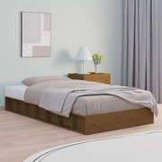 vidaXL Bedframe massief hout honingbruin 90x200 cm