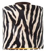 Stoffen Plafondlamp mat zwart velours kap zebra dessin 25 cm - Combi Klassiek / Antiek E27 cilinder / rond Binnenverlichting Lamp