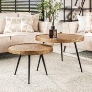 Bronzen Salontafel Set Rond - 74 X 74cm.