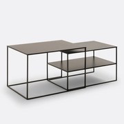 Set van 2 nesting salontafels in staal, Miva