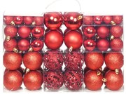 vidaXL 100-delige Kerstballenset 3/4/6 cm rood