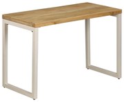 vidaXL Eettafel 115x55x76 cm massief mangohout en staal