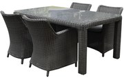 Bergamo Bilbao dining tuinset 180x100xH77 cm 5 delig antraciet