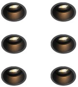 Set van 6 Moderne inbouwspots zwart draai- en kantelbaar - Alloy GU10 Binnenverlichting Lamp