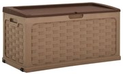 vidaXL Tuinbox 335 L PP rattan mokka-chocoladekleurig