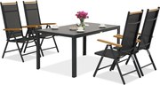 Aluminium tuinmeubelen polywood Verona Wood voor 4 osób Garden Point zwart