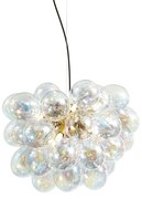 Art Deco hanglamp goud met regenboog glas 50cm 8-lichts - Uvas Art Deco G9 bol / globe / rond Binnenverlichting Lamp