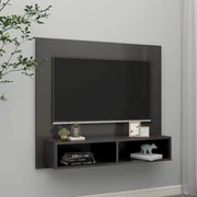 vidaXL Tv-wandmeubel 102x23,5x90 cm spaanplaat hoogglans grijs