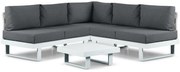 Hoek loungeset 4 personen Aluminium Wit Lifestyle Garden Furniture Lorenzo