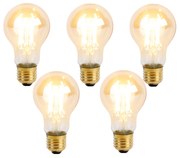 Set van 5 E27 3-staps dimbare LED lamp A60 goldline 5W 530 lm 2200K