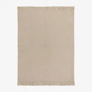 Chenille Tirset Geruite Deken Beige – Linnen - Sklum
