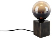 Landelijke tafellamp hout zwart incl. LED G125 dimbaar - Bloc Landelijk, Modern E27 rond Binnenverlichting Lamp