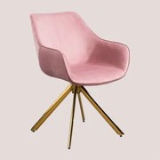 Set Van 2 Velvet Eetkamerstoelen Lucy Roze & Goud - Sklum