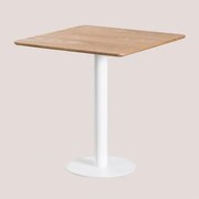 Square Bar Table In Ash Veneer Frappe ↔︎ 70 Cm & Wit - Sklum