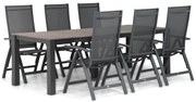 Tuinset 6 personen 240 cm Aluminium/Textileen /Aluminium/textileen Grijs Presto Vasto/Valley