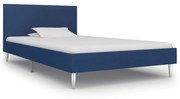 vidaXL Bedframe stof blauw 90x200 cm