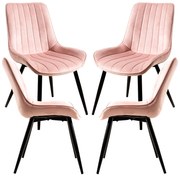 Set van 4 Lene Fluwelen Stoelen