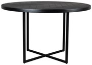 Ronde Eettafel Visgraat Zwart - 120 X 120cm.