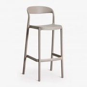 Stapelbare Hoge Kruk Van Polypropyleen Brenza Moka Bruin & ↑75 Cm - Sklum