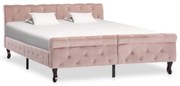 vidaXL Bedframe fluweel roze 140x200 cm