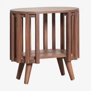 Ovale Nachtkastje 50x35 Cm Van Acaciahout Dragor Donker Acaciabruin - Sklum