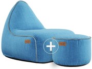 Cobana Lounge Chair & Pouf Outdoor - Turquoise